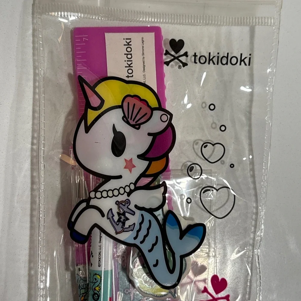 Tokidoki Stationery Set Pencil‎ Ruler Eraser Kids School Supplies New Mermaid